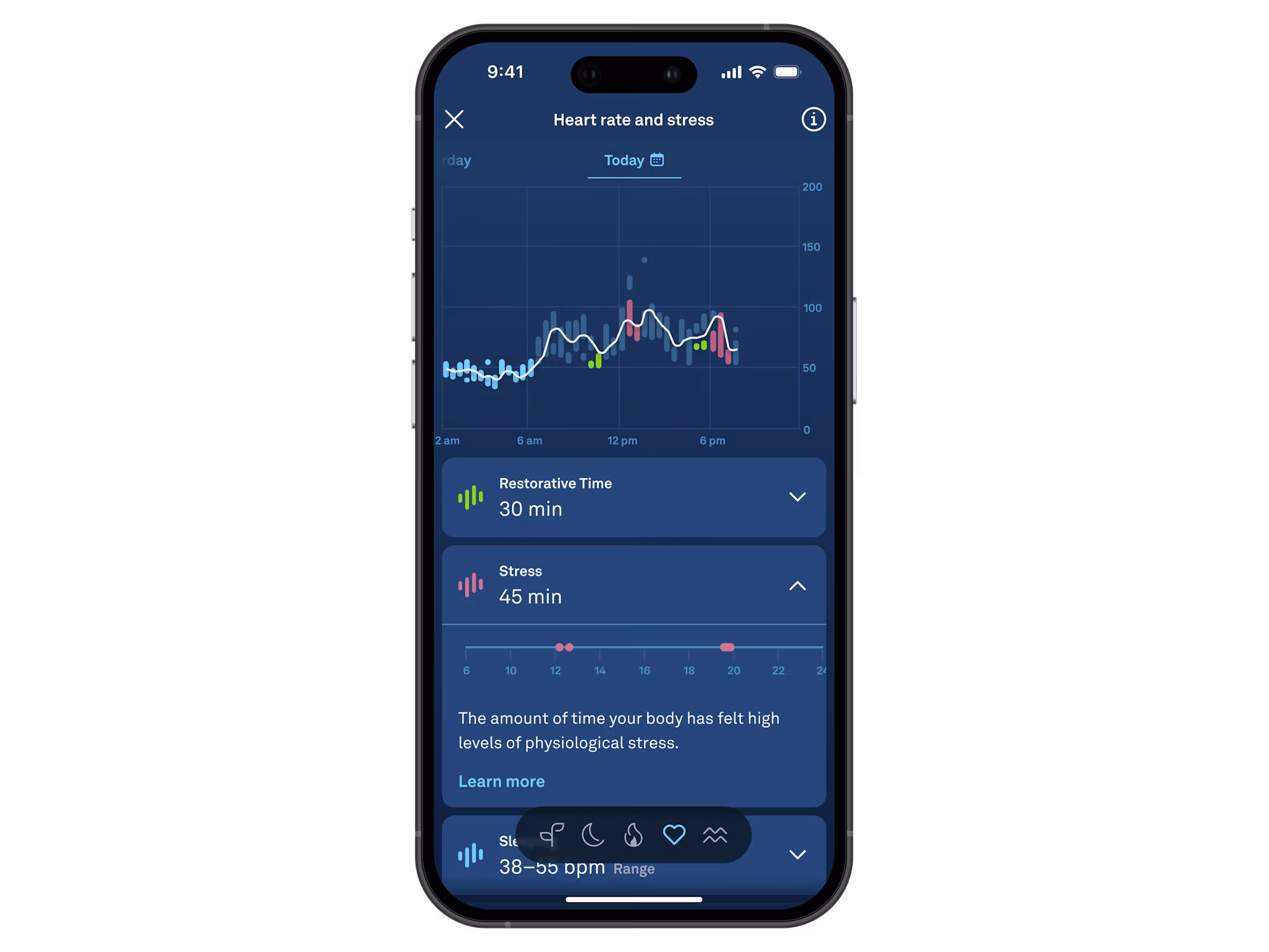 app showing heartrate