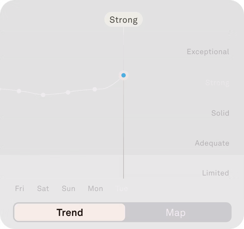 Image of the Oura app Stress Resilience feature